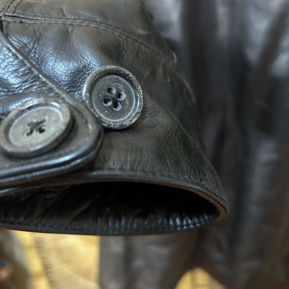 Banana Republic Men’s Brown Genuine Leather Coat Jacket Size Large - Picture 6 of 11